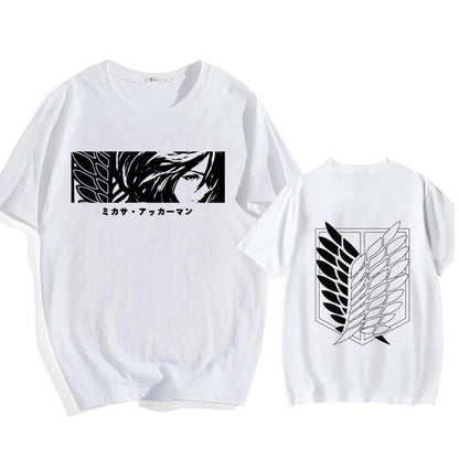 Attack on Titan: Streetwear Men's T Shirt Eren Yeager Shingeki No Kyojin  Anime Summer Cotton Women Tops Tees Casual High Quality
