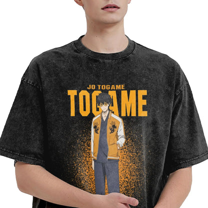 Wind Breaker: Jo Togame Washed T Shirt Novelty Harajuku Oversize Tee T-Shirts 100% Cotton