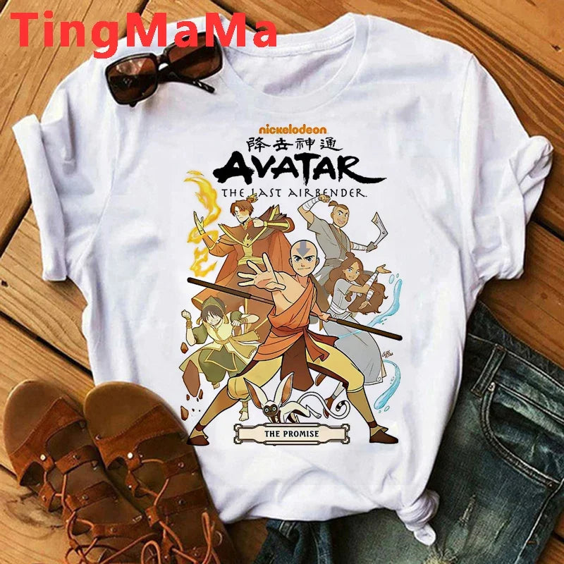 Avatar The Last Airbender: T Shirt Women Kawaii Anime Appa Tshirt Funny Cartoon Avatar Graphic Tees Fashion Unisex T-shirt