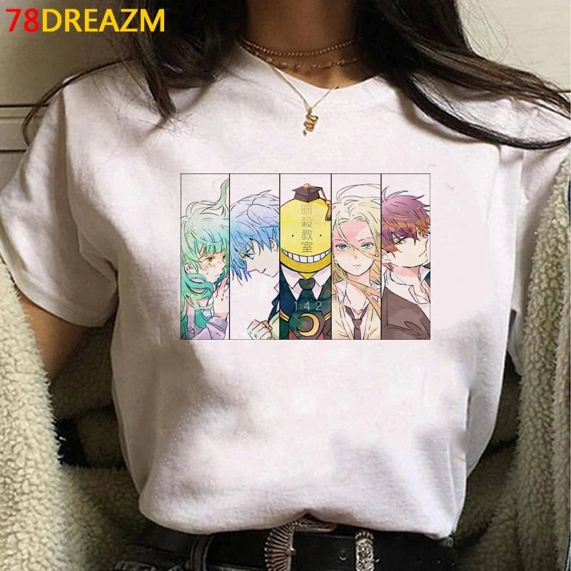 Assassination Classroom: Tshirt Clothes Women Couple  White T Shirt Casual Harajuku Kawaii Summer Top Tshirt White T Shirt