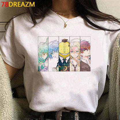 Assassination Classroom: Tshirt Clothes Women Couple  White T Shirt Casual Harajuku Kawaii Summer Top Tshirt White T Shirt