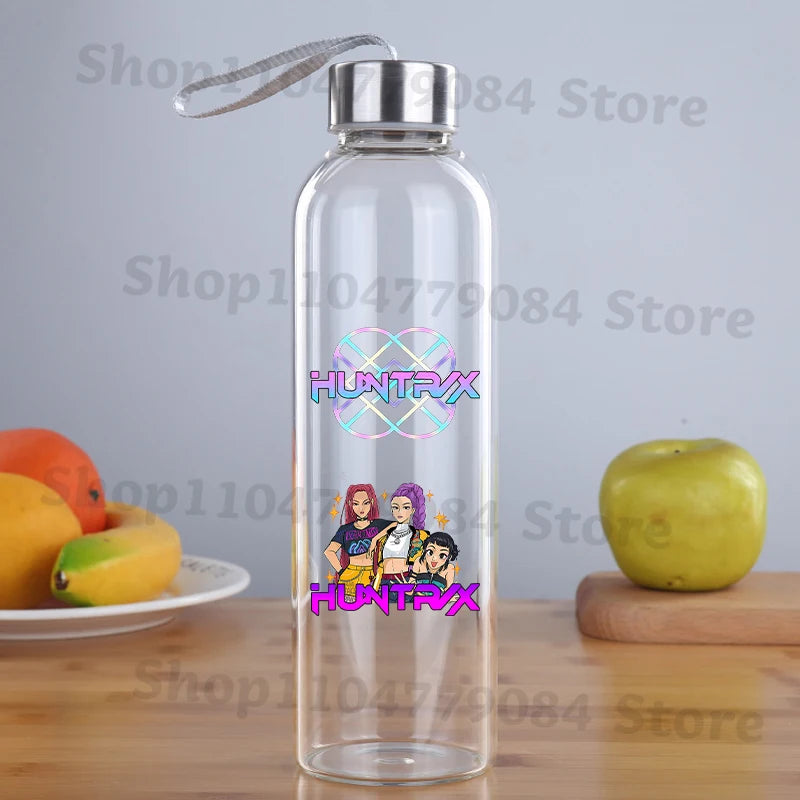 Kpop Demon Hunters: Transparent Water Cup for Men Women Anime Cartoon Simple Cups Students Portable Fashion Water Bottle Gifts