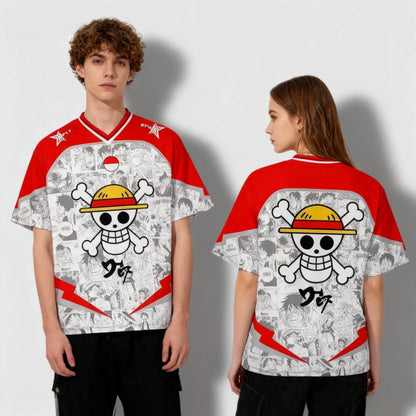 One Piece: KIDS -- 2026 New Bandai Anime Luffy Zoro Summer Jersey T-Shirt Oversized 3d Print Adults Children Multifunctional Top Clothing