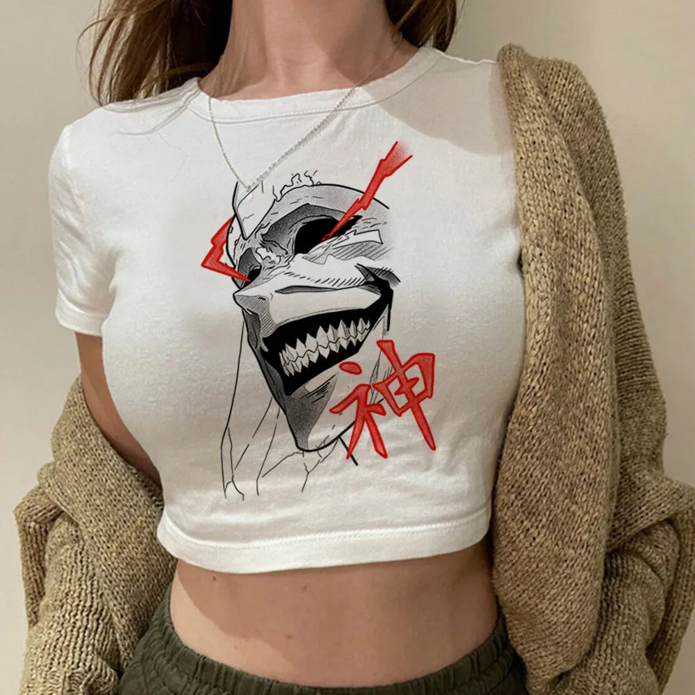 Solo Leveling: Levelling crop top gothic  summer cute Aesthetic 2000s harajuku coquette Streetwear babydoll woman t-shirt