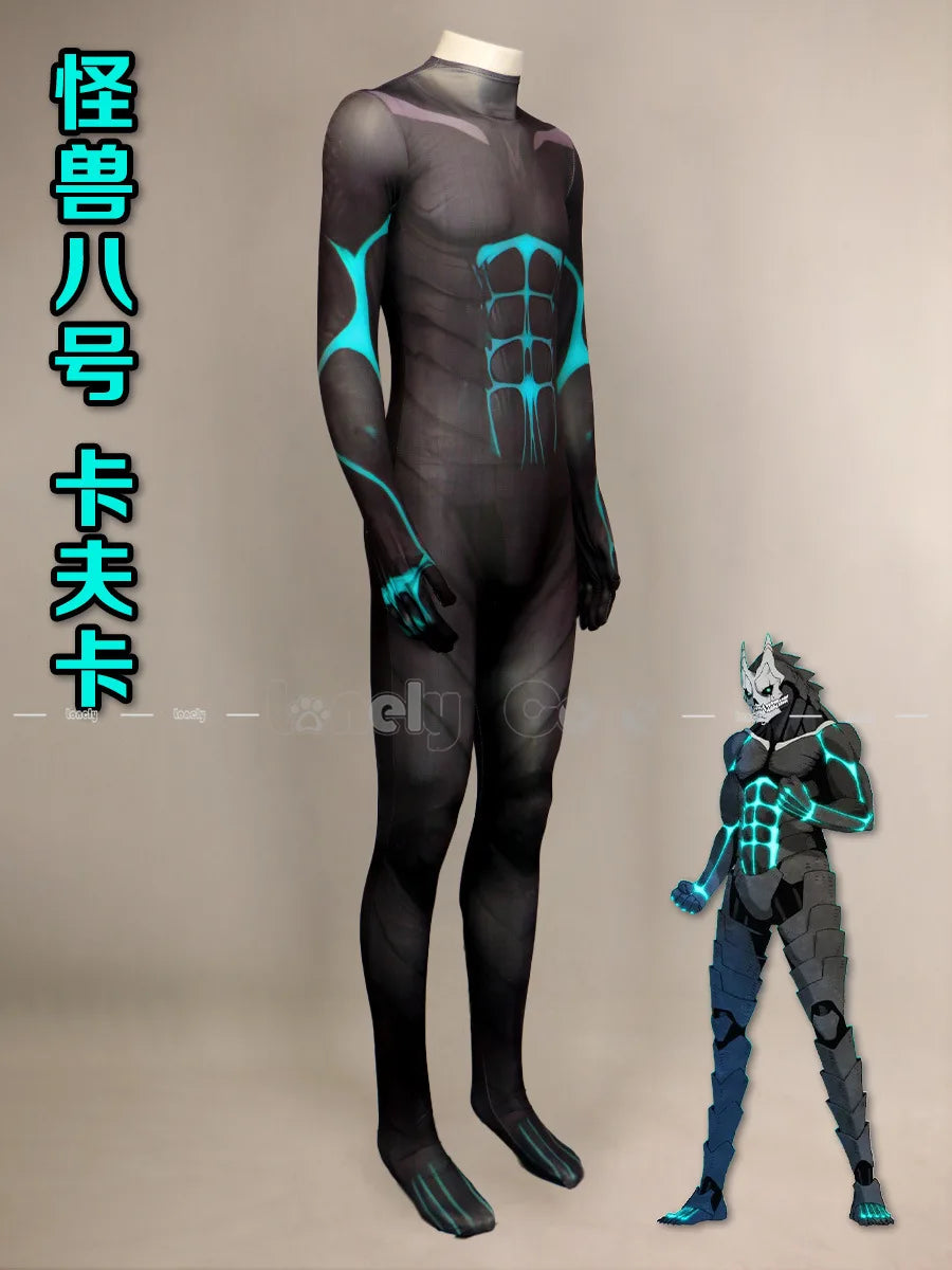 Kaiju No. 8: Kafka Hibino Cosplay Costume Mask Face Cover Jumpsuit Uniform Rompers Defense Force