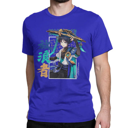 Genshin Impact: Wanderer Scaramouche for Men Women T Shirt Vintage Tee Shirt Short Sleeve T-Shirt 100% Cotton Summer Clothing