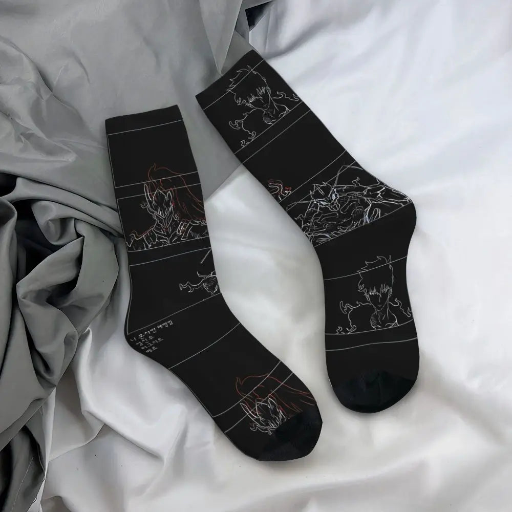 Solo Leveling: Sung jinwoo Shadow Monarch Socks,Leisure Beautiful printing Suitable for all seasons Dressing Gifts