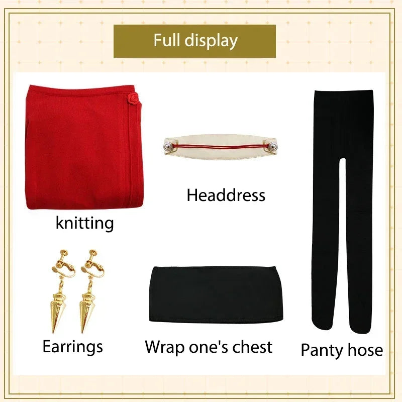 Spy x Family: Yor Forger Cosplay Long Red Knitting Sweater Costume Anime Spy family Women's Wear