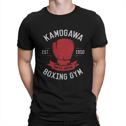 Hajime No Ippo: Kamogawa Boxing Gym T Shirt Men Novelty T-Shirt Crew Neck Anime Manga Tee Shirt Short Sleeve Clothes