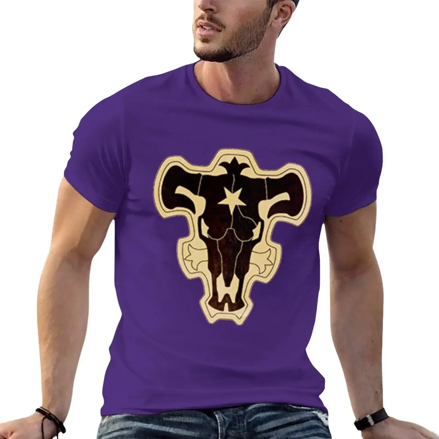 Black Clover: Black Bull T-Shirt tees aesthetic clothes cotton t-shirt Summer fashion New Arrival Cotton Short Sleeve