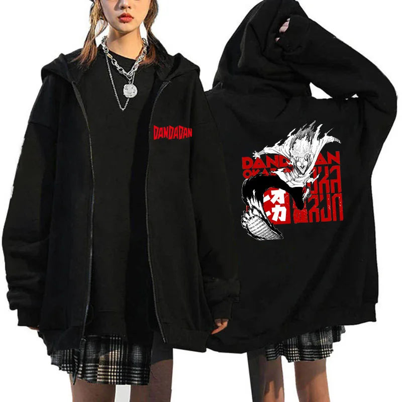 Dandadan: Okarun Zip Up Hoodies Style Youthful Manga Anime Printed Sweatshirt Design Designer Female Hoodie Zipper Funny