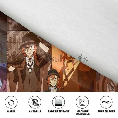 Bungo Stray Dogs: Nakajima Atsushi TV Series Chuuya Nakahara Wearable Blanket Oversized Hoodie Blanket Warm Pullover Sweatshirt