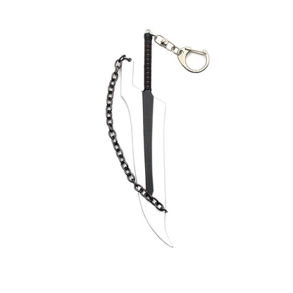 BLEACH: Thousand-Year Blood War Keychain Kurosaki Ichigo Zangetsu Double Blade Weapon Pendant Key Chain for Men Car Keyring Gift