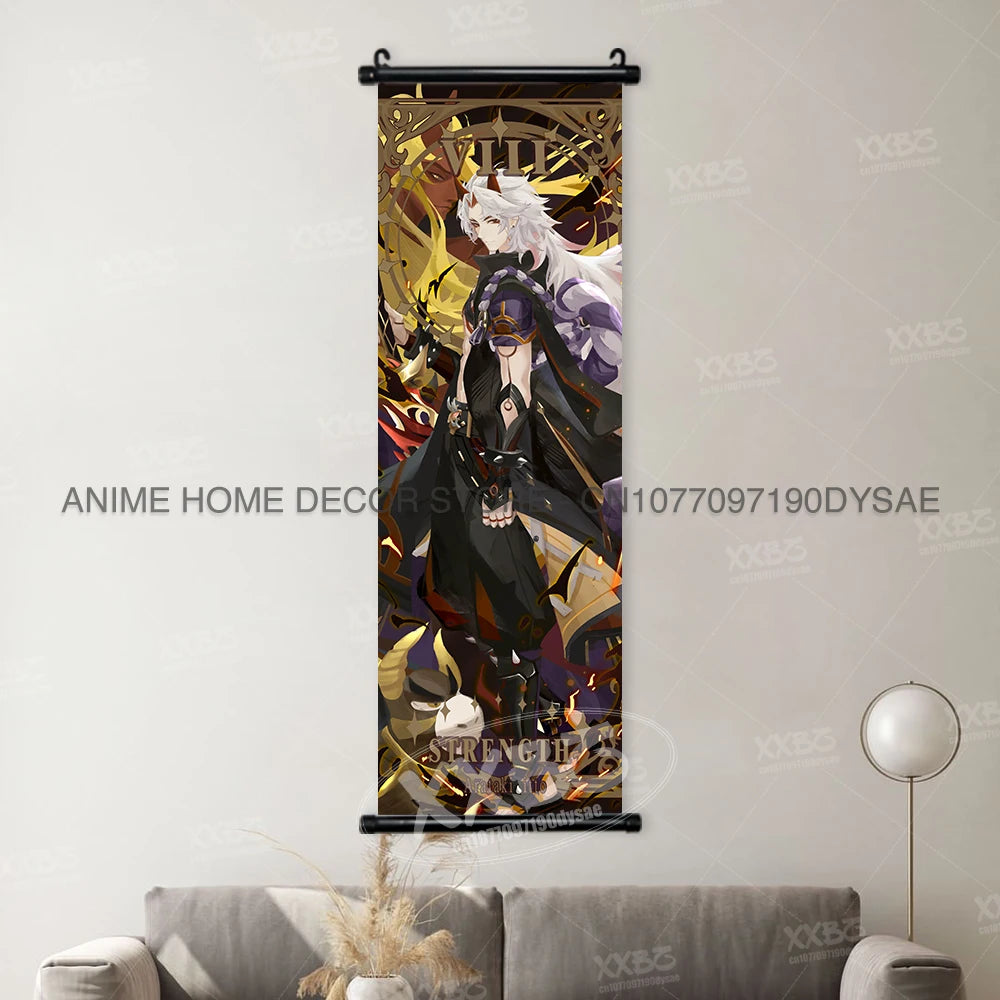 Genshin Impact: Posters Kamizato Ayaka Home Decor Klee Decorative Painting Barbara Scrolls Picture Arataki Itto Wall Artwork Sayu