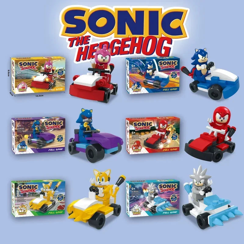 Sonic Building Block Assembly Racing Car Doll Toys Building Blocks Action Figure Car Toys for Baby The Best Birthday Gift Cute