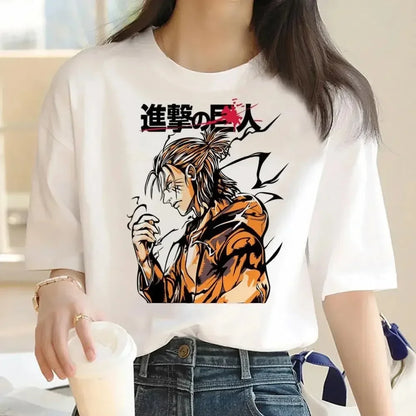 Attack on Titan: Graphic Print Harajuku T Shirt Casual Fashion Short Sleeve T-Shirt Women Graphic T Shirts
