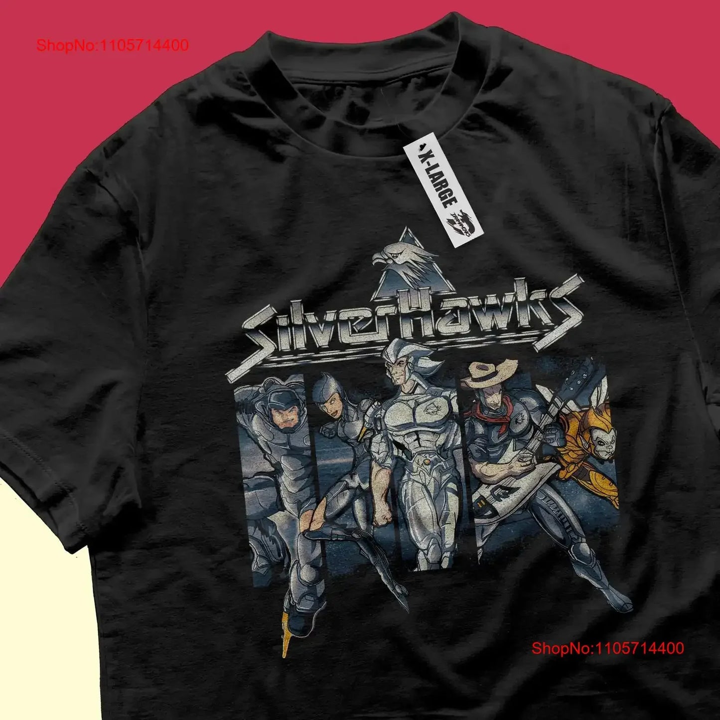 Silverhawks: Retro Children's Series 90s 80s Movies Action T shirt vintage Washed homme fashion Versatile Slightly