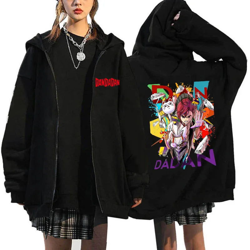 Dandadan: Okarun Zip Up Hoodies Style Youthful Manga Anime Printed Sweatshirt Design Designer Female Hoodie Zipper Funny