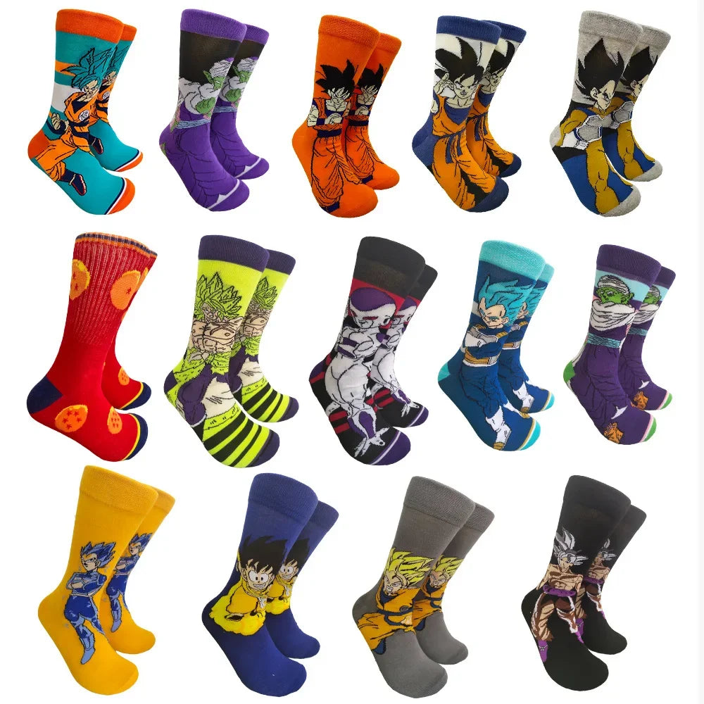 Dragon Ball: Son Goku Socks Men Cartoon Skateboard Socks Personality Casual Cotton Long Sock Breathable Sock