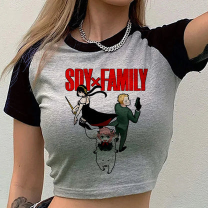 Spy x Family: crop top women party cheap kawaii anime alternative  t shirt y2k kawaii japanese jojifuku gyaru