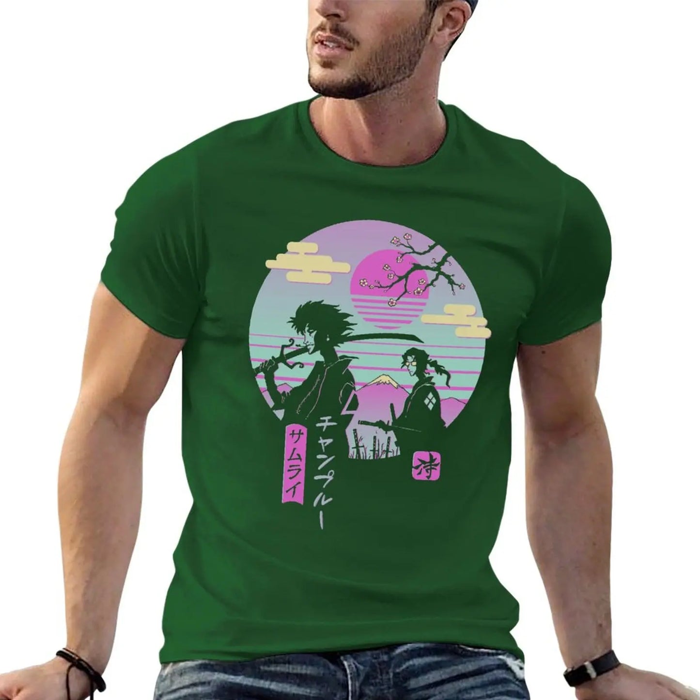Samurai Champloo: T-shirt new edition summer top customs vintage mens t shirts casual stylish