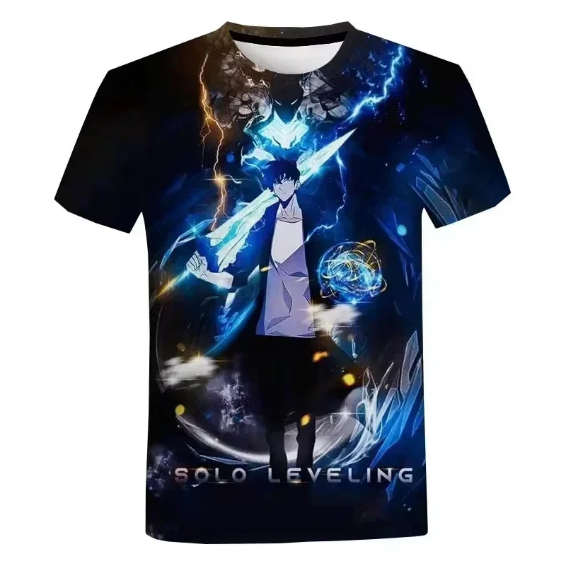 Solo Leveling: 3d Printed Men's T-Shirt Street Fashion Oversized Men's Short Sleeved Casual Round Neck Men's Top