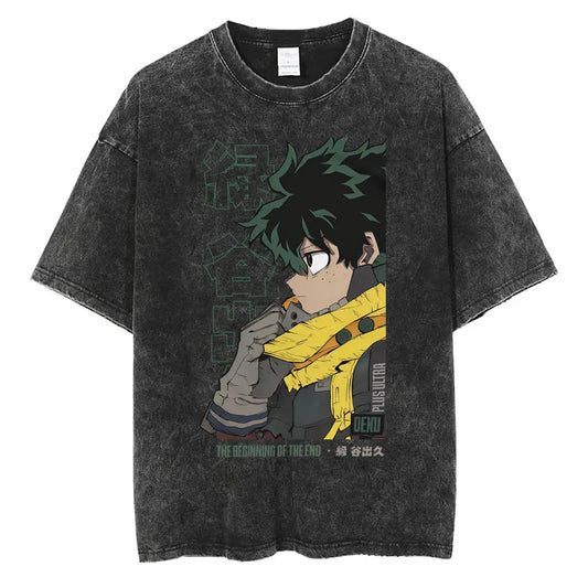My Hero Academia: Todoroki Shoto Classic Manga T-shirt Men Women Oversized Cotton Tshirts Streetwear Anime  Washed Vintage T Shirt