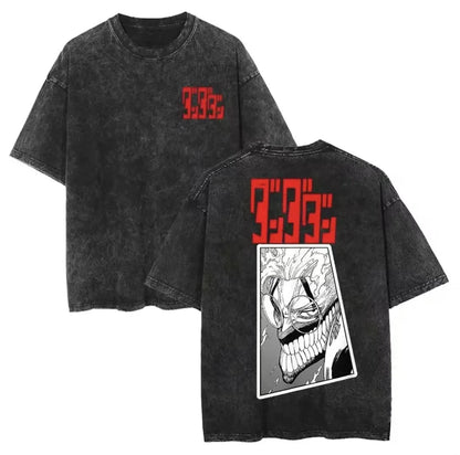 Dandadan: Manga Funny Graphic Print T-shirts Streetwear Hip Hop Harajuku Fashion Tees Retro Washed Cotton Washed Tops