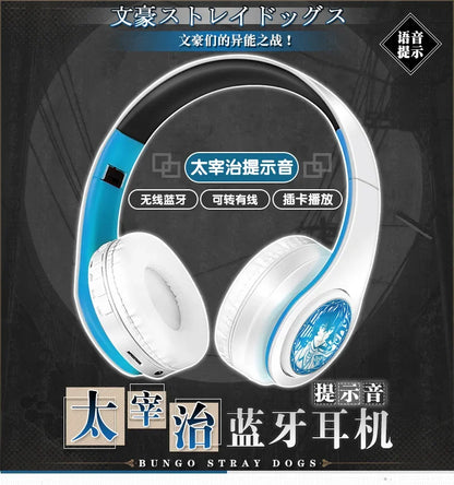 Bungo Stray Dogs: HEADPHONES  game Dazai Osamu cosplay wireless Bluetooth headset Nakahara Chuya comfortable stereo foldable gaming headphone