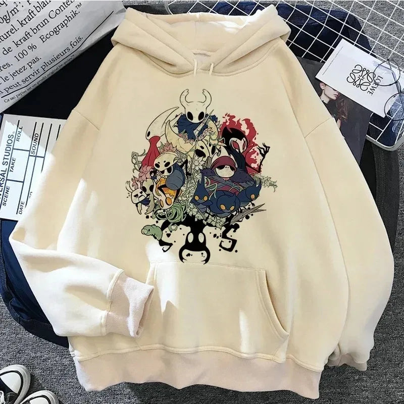 Hollow Knight: Silksong Print Hoodies Women Men Oversized Y2k Aesthetic Autumn Winter Thick Fleece Pullover Hoddies Streetwear
