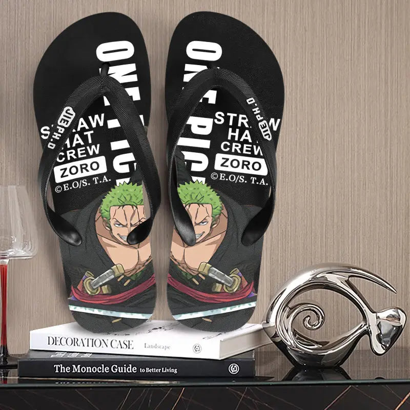 One Piece: Slides Luffy Cartoon Flip Flops Slippers - Non-Slip Outdoor Summer Sandals Unisex for Adults Cartoon eva slippers