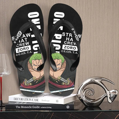 One Piece: Slides Luffy Cartoon Flip Flops Slippers - Non-Slip Outdoor Summer Sandals Unisex for Adults Cartoon eva slippers