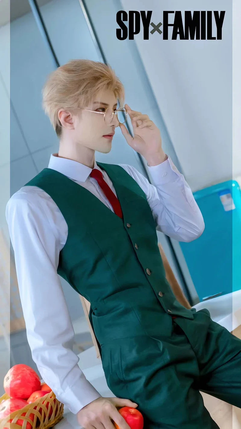 Spy X Family : ADULT DY20Anime Cosplay Costume Yor Forger Sexy Dress Loid Forger Light Green Suit Anya Kawaii Outfit Carnival Party Wig