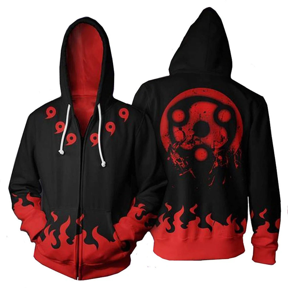 Naruto: Anie Zip Hoodie Jackets Cosplay Clothes Costumes Men Hoodies Sweatshirts Zipper Tops