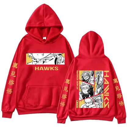 My Hero Academia: Hawks Hoodie For Men Women Winter Spring Fleece Sweatshirts Comfortable Casual Loose Hooded Streetwear