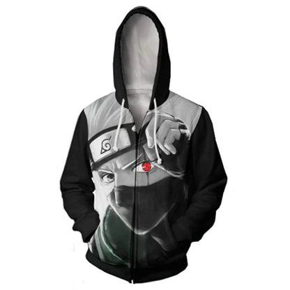 Naruto: Anie Zip Hoodie Jackets Cosplay Clothes Costumes Men Hoodies Sweatshirts Zipper Tops