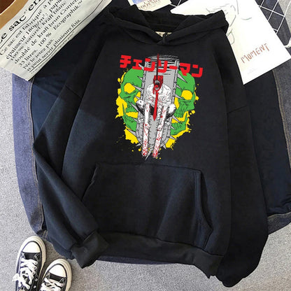 Chainsaw Man: Plus Size Sweatshirt Harajuku  Long Sleeve Pullover Casual Streetwear Clothes Tops