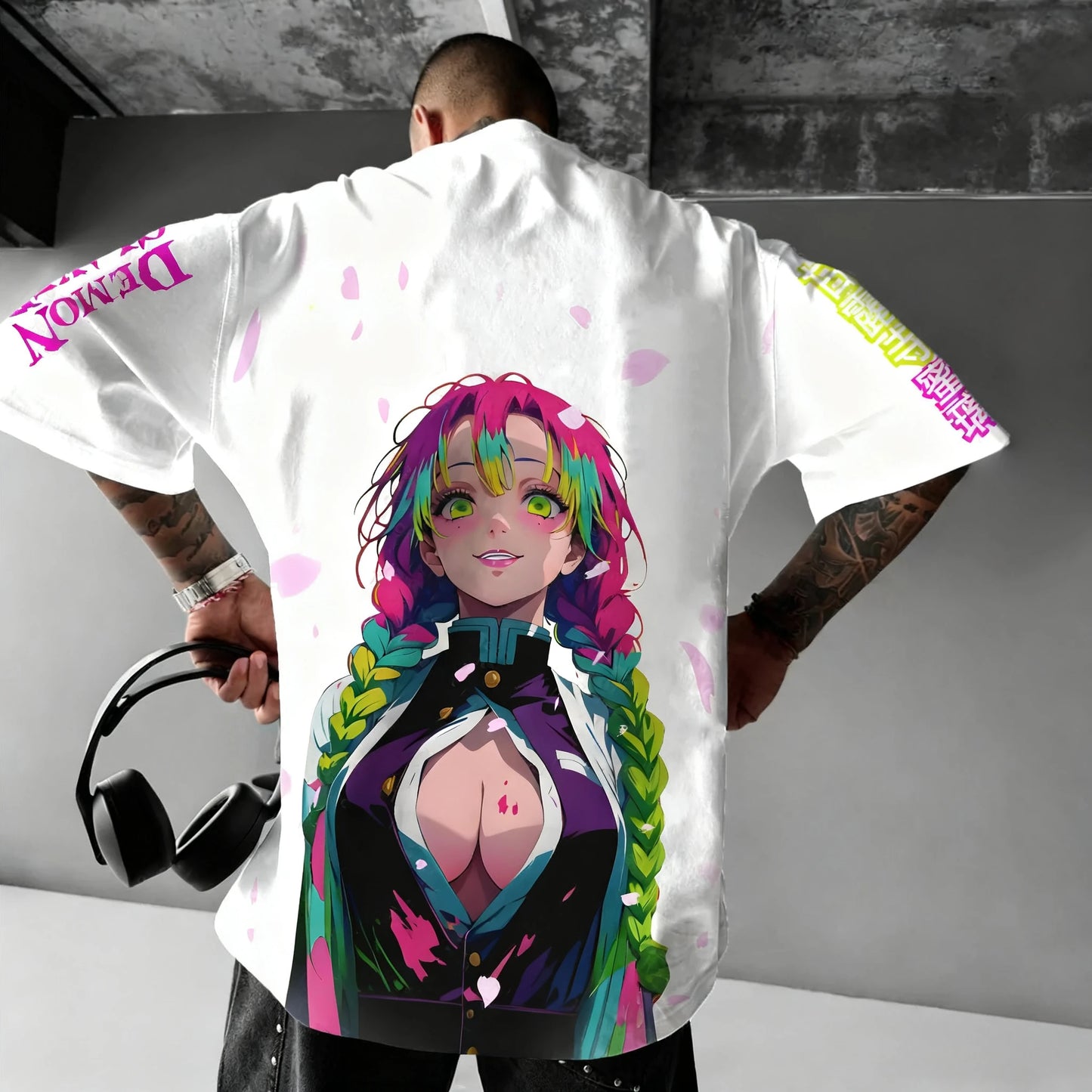 Demon Slayer: Anime Co Branded T-shirt Summer Men's and Women's New Large Harajuku Casual Loose Parent Child Short Sleeve Top
