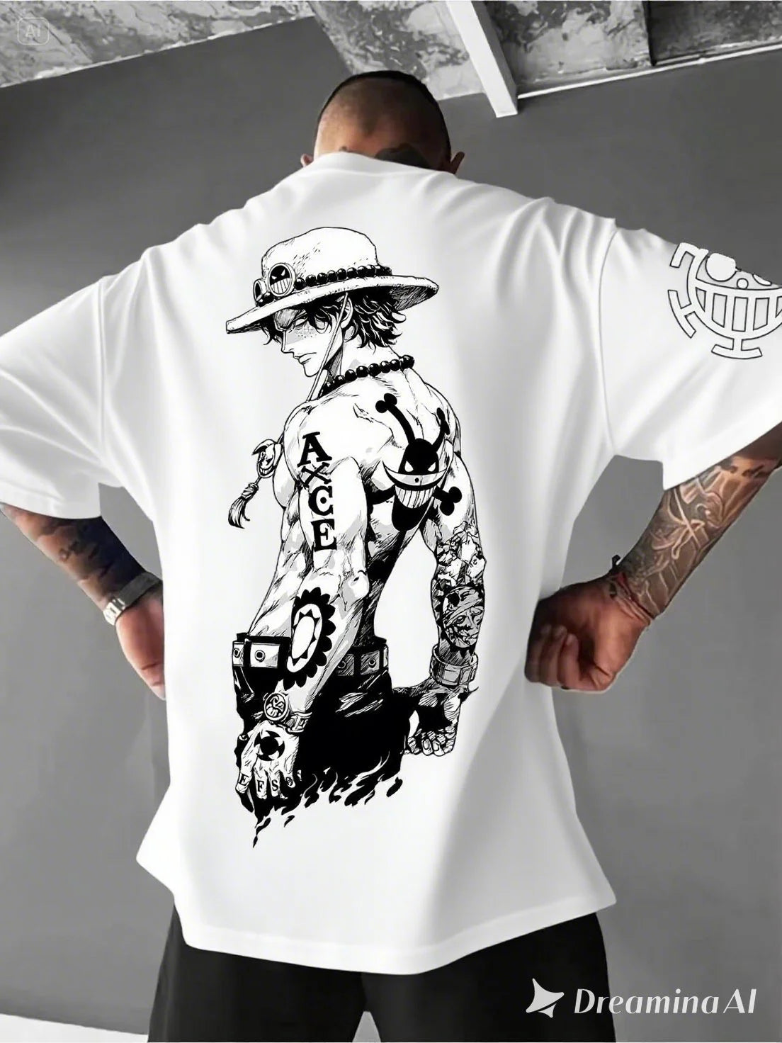 One Piece: Printed T-shirt Summer Short-sleeved Casual Tops Sailor Collar  Casual Wear Streetwear T-shirt