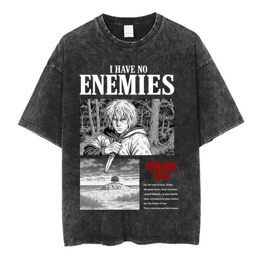 Vinland Saga: T-shirt Manga Thorfinn Karlsefni Graphic Vintage Washed T Shirt Men's Women Casual Cotton Oversized T-shirts
