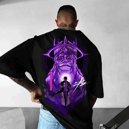 Solo Leveling: Official Anime T-Shirt - Licensed Cotton Oversized Y2K Streetwear for Otaku, Casual Wear & Comic Conventions