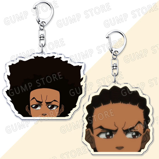 The Boondocks: Keychains for Accessories Bag Huey Riley Scarface Freeman Keyrings Jewelry Fans Gifts