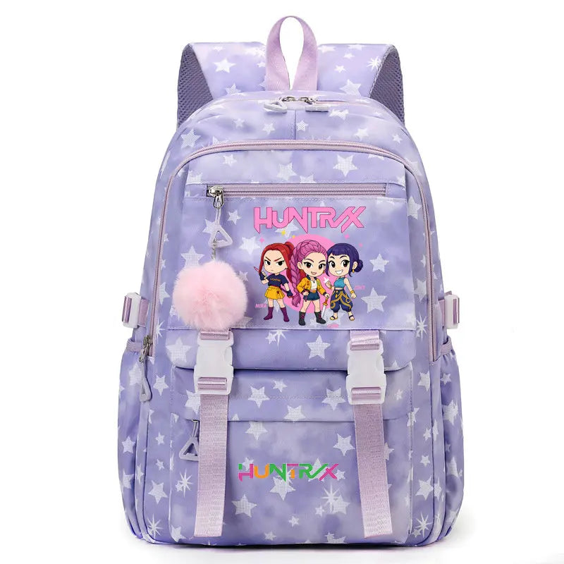 KPop Demon Hunters: Student Backpack Large Capacity Schoolbag Teenagers Student Backpack Women's Travel Laptop Bagpack