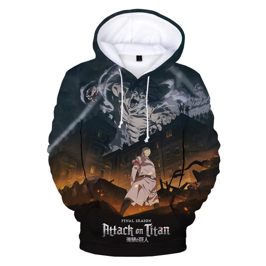 Attack on Titan: 3D Print Hoodie Sweatshirts Casual Long Sleeve Pullover Harajuku Streetwear Anime Hoodies