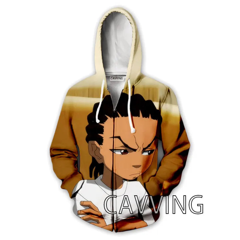 The Boondocks: New Fashion 3D Print   Zipper Hoodies Zip Up Hooded Sweatshirts Harajuku Hoodie Hip Hop Sweatshirts  H01