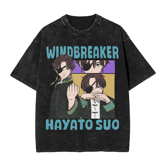 Wind Breaker: Jo Togame Washed T Shirt Novelty Harajuku Oversize Tee T-Shirts 100% Cotton