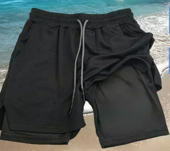 One Piece: Mesh Double-layer Shorts Streetwear Anime Summer 2026 New Y2k Casual Running Gym Workout Quick-drying Pants