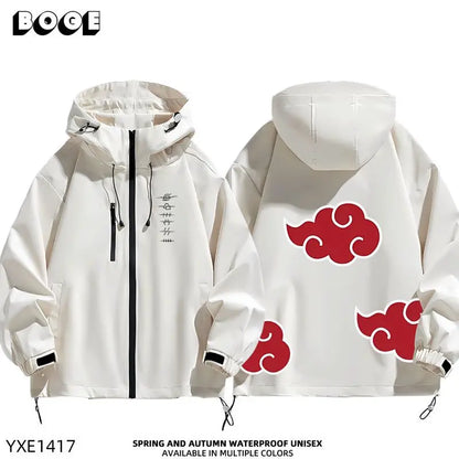 Naruto: Shippuden Akatsuki Organization Cartoon Jacket 2D Student Couple Hooded Coat Jacket Top Anime Peripheral Wholesale