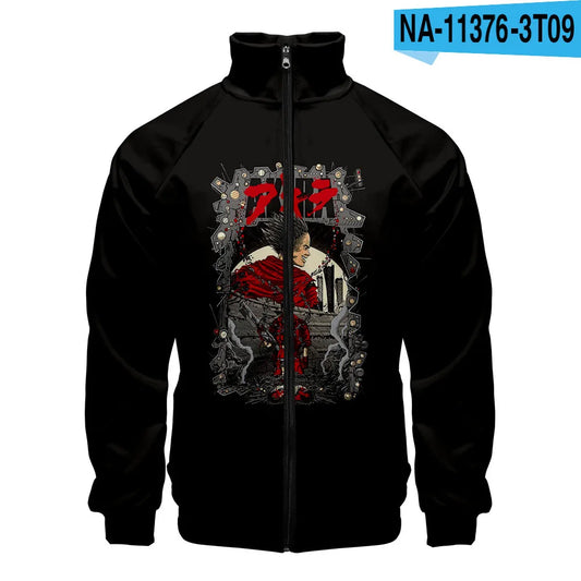 Akira:  3D Print Stand Collar Hoodie Hip Hop Men Women Zipper Hoodies Jacket Sweatshirts Clothes