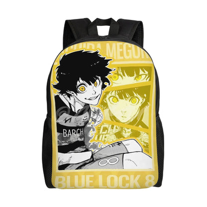 Blue Lock: Backpack for Men Women Teenage High School Hiking Travel Daypack Soccer Anime Laptop Computer Canvas Bags Durable